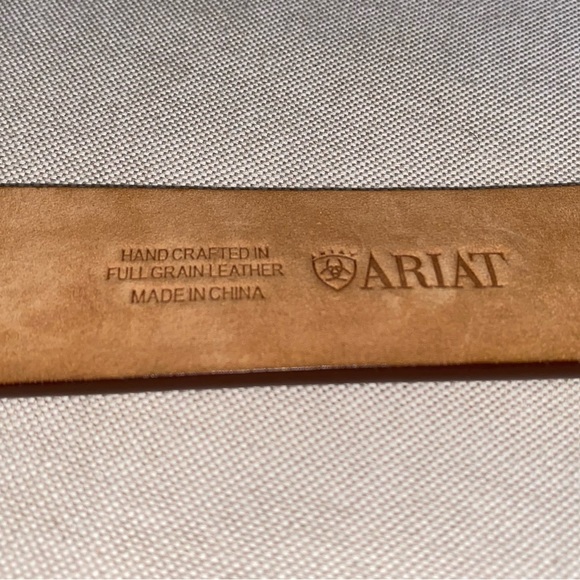 F107052 Ariat Men's Western Belt with Turquoise Blue W Orange Gems 32 / 80 - Picture 8 of 10